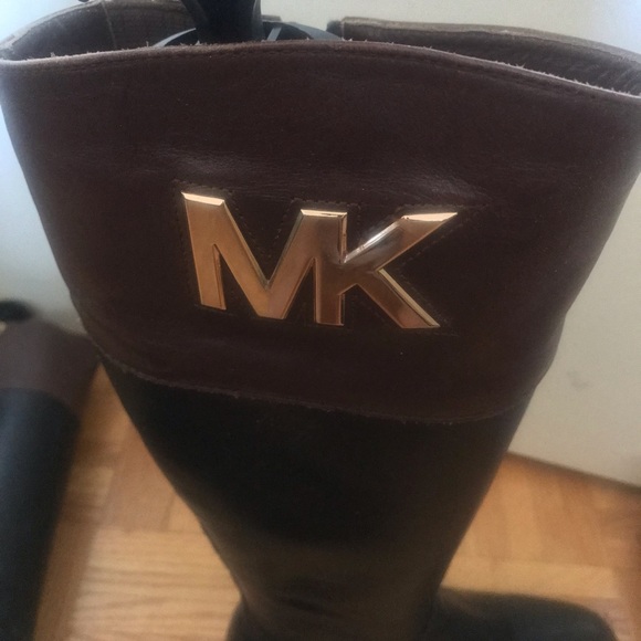 Michael Kors Hayley Black Brown Flat Riding Boots - Size 5 / 35 M - Picture 12 of 12